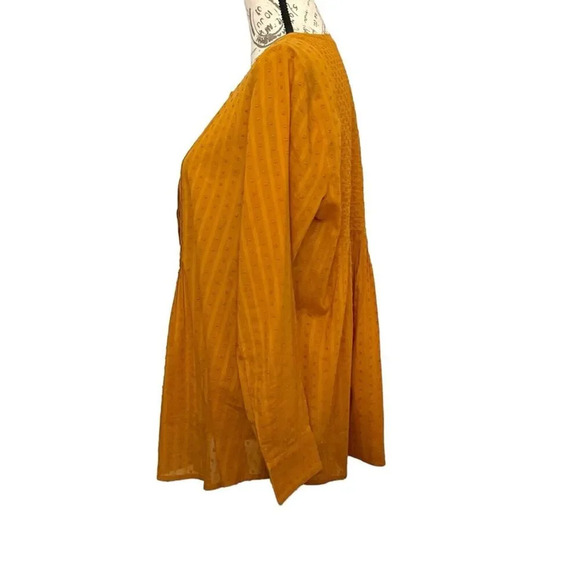 J. Jill Swiss Dot Popover Peasant Top Size Small Petite Lightweight oversized - Picture 5 of 8